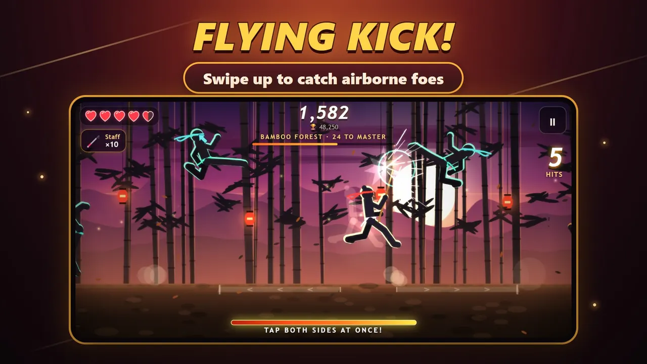 Fury Fist – Flying kicks against airborne enemies in the Bamboo Forest