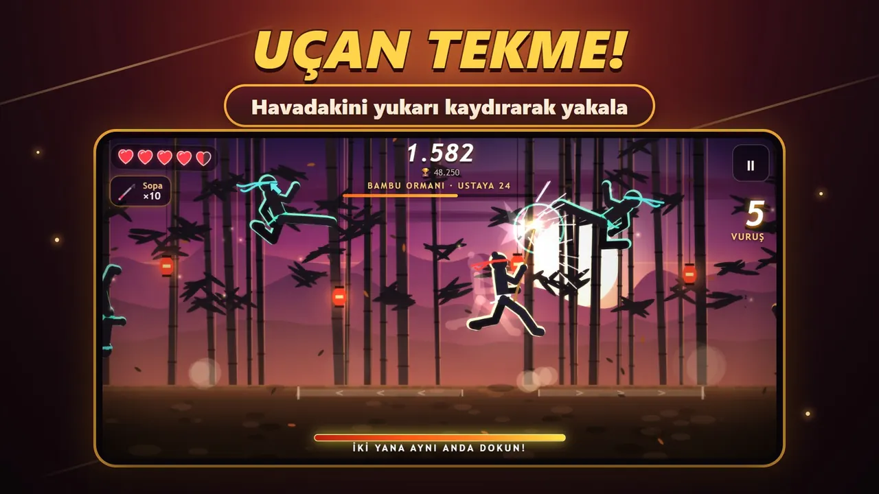 Fury Fist – Bambu Ormanı'nda havadaki rakiplere uçan tekme