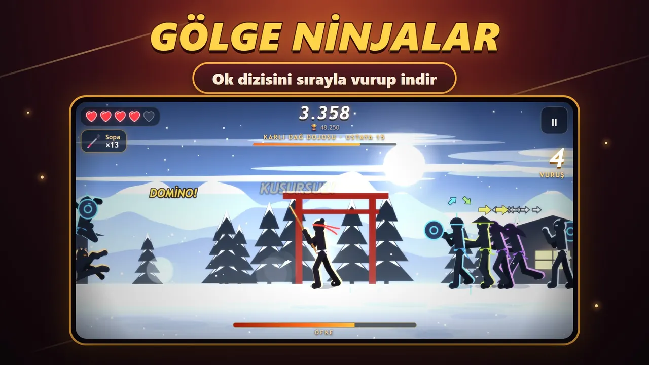 Fury Fist – Karlı Dağ Dojosu'nda gölge ninjalar ve ok dizileri