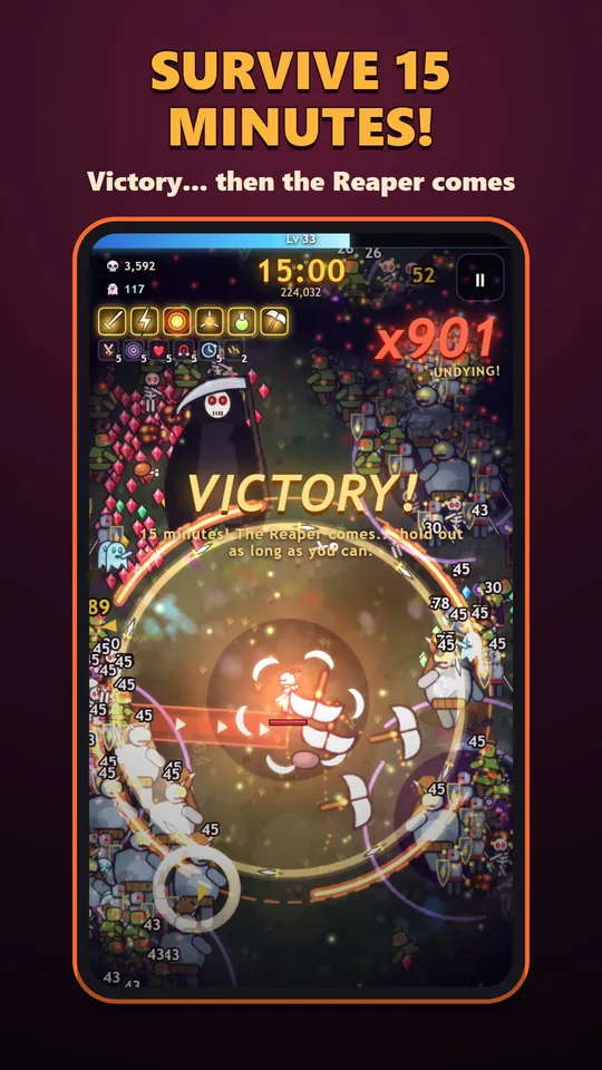 Horde Breaker – Victory at 15:00 with the Reaper approaching