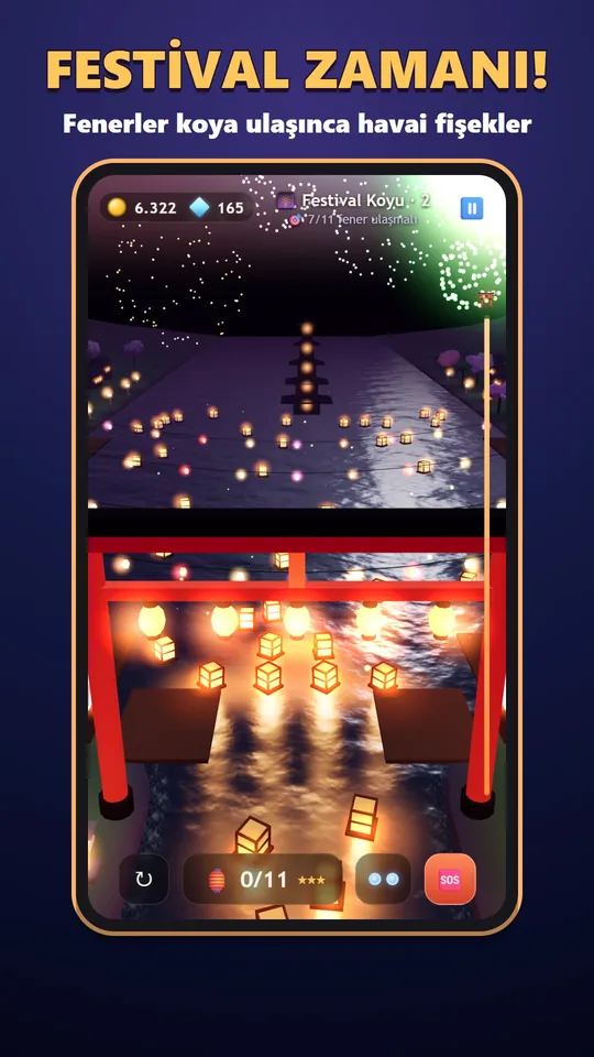 Lantern River – Festival koyunda havai fişekler