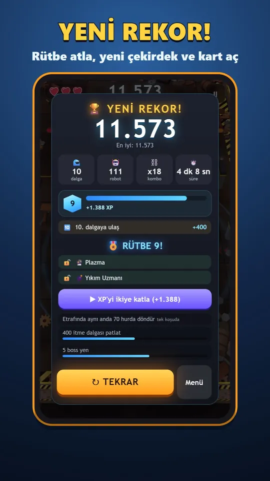 Magnet Mayhem – Yeni rekor ve rütbe atlamalı sonuç ekranı