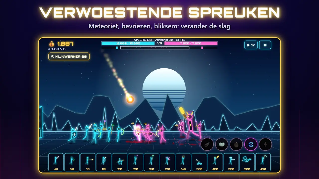 Neon Kastelen – VERWOESTENDE SPREUKEN. Meteoriet, bevriezen, bliksem: verander de slag
