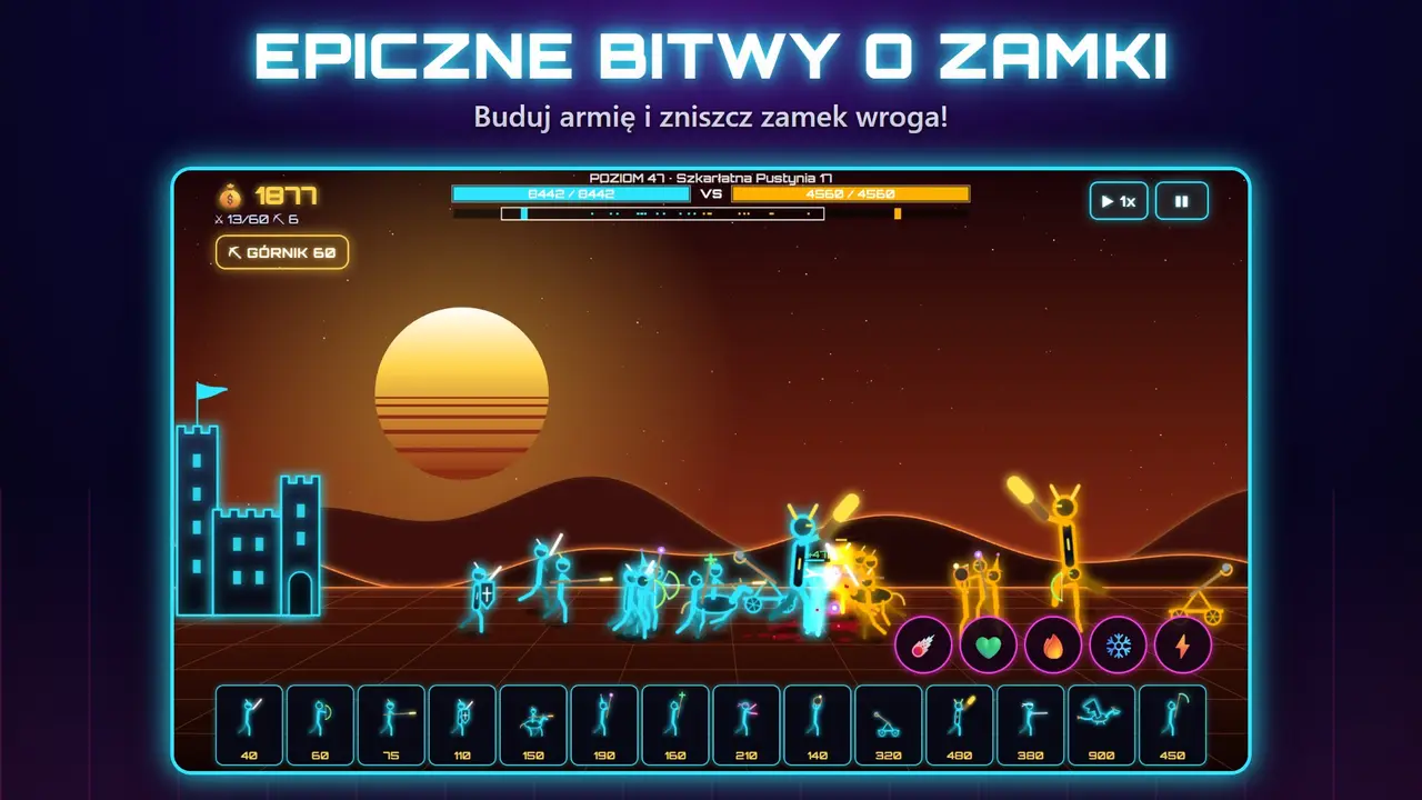 Neon Zamki – EPICZNE BITWY O ZAMKI. Buduj armię i zniszcz zamek wroga!