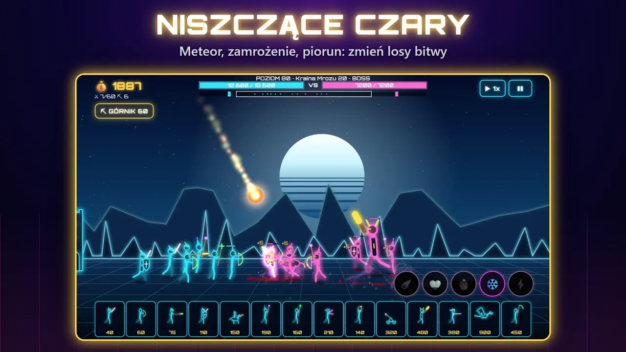 Neon Zamki – NISZCZĄCE CZARY. Meteor, zamrożenie, piorun: zmień losy bitwy