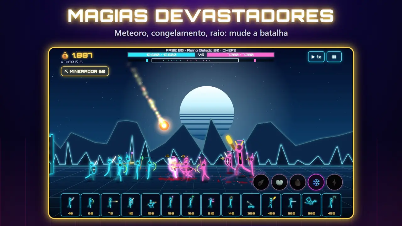 Neon Castelos – MAGIAS DEVASTADORES. Meteoro, congelamento, raio: mude a batalha