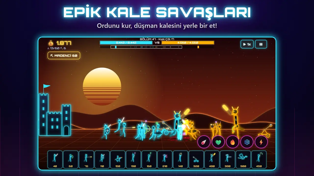 Neon Kaleler – EPİK KALE SAVAŞLARI. Ordunu kur, düşman kalesini yerle bir et!