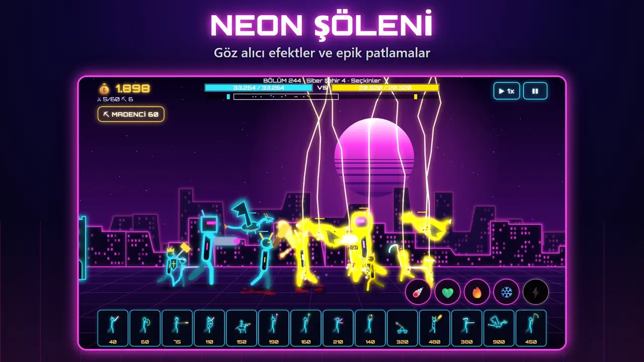 Neon Kaleler – NEON ŞÖLENİ. Göz alıcı efektler ve epik patlamalar