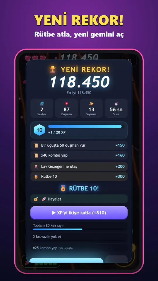 Nova Strike – Yeni rekor ve rütbe atlamalı sonuç ekranı