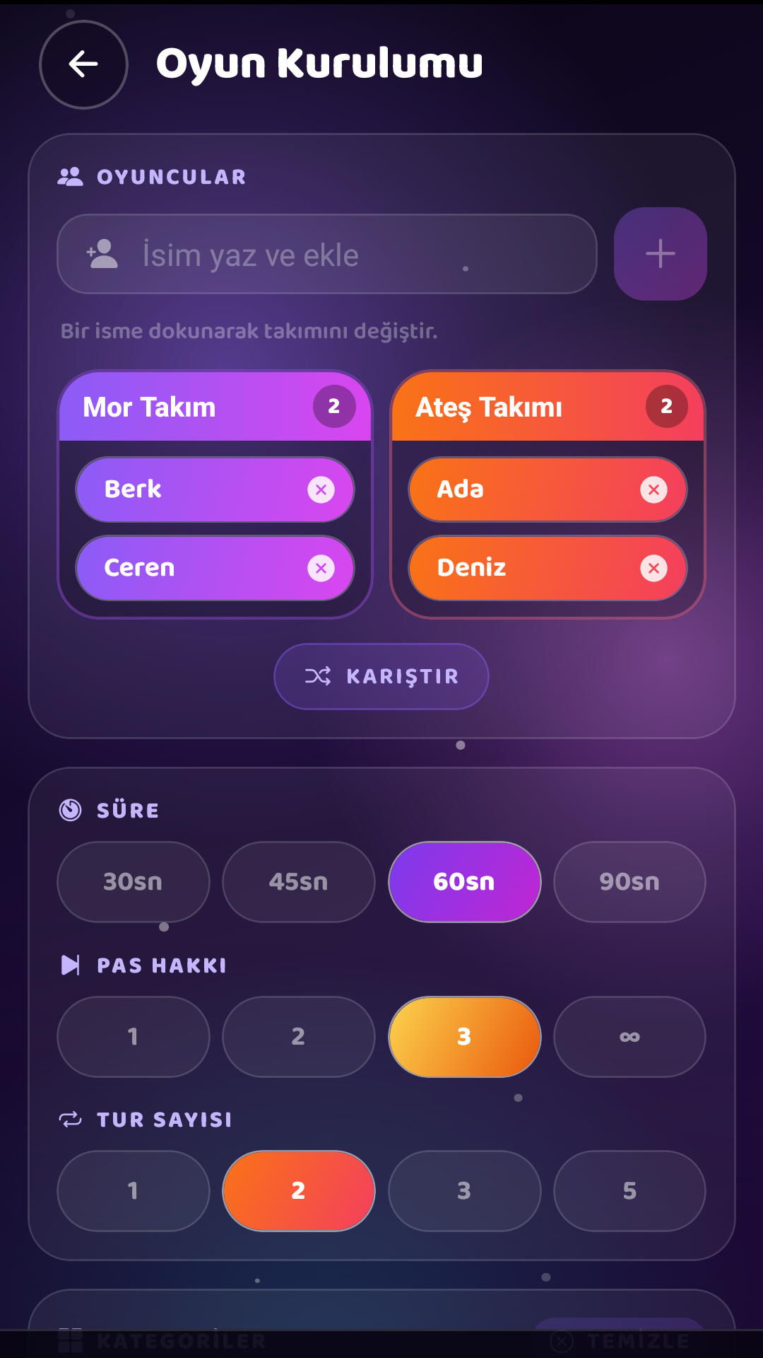 Sessiz Kelime kurulum ekranı