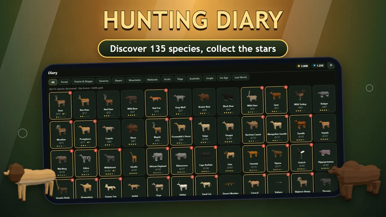 Sniper Diary: hunting diary with 135 species