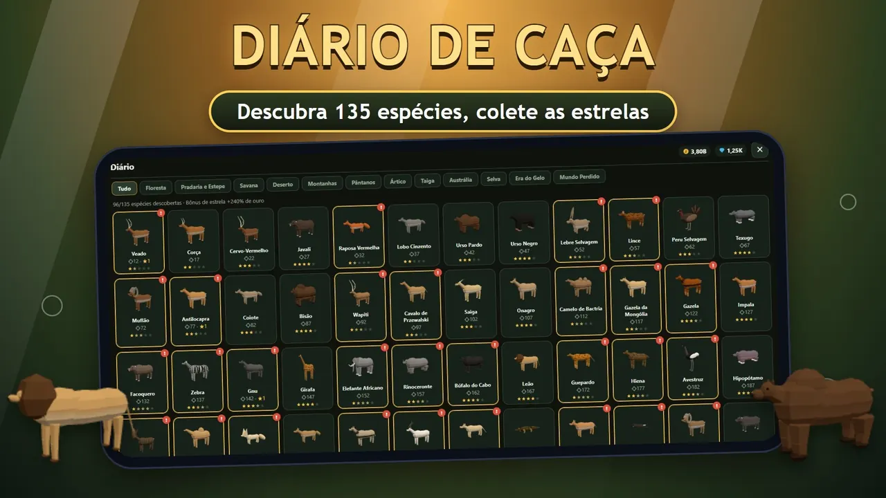 Sniper Diary: diário de caça com 135 espécies
