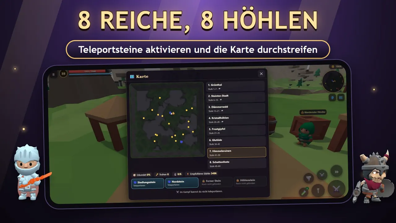 Wildblade – Die Karte mit 8 Reichen und Teleportsteinen