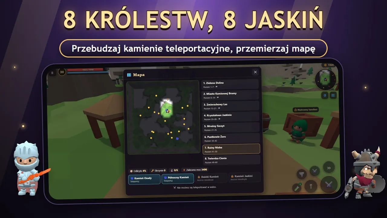 Wildblade – Mapa 8 krain i kamienie teleportacyjne
